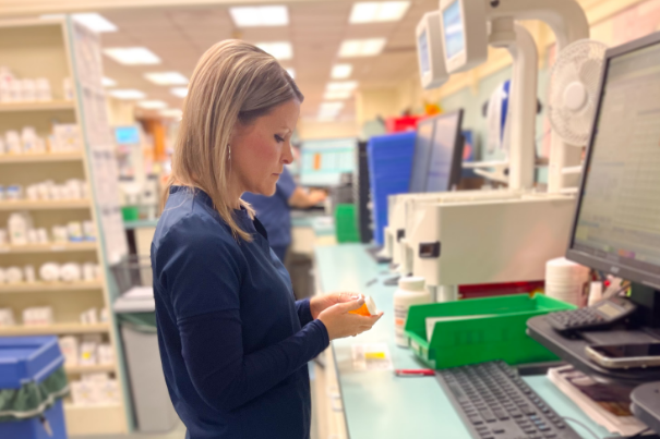 pharmacist preparing medication