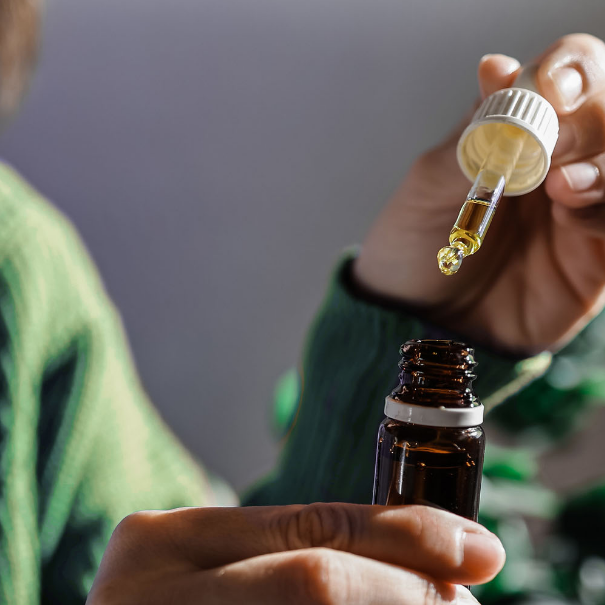 cbd oil bottle with dropper