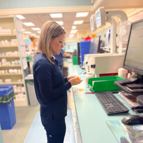 pharmacist at counter